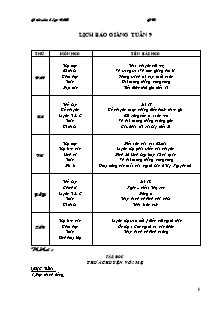 Giáo án dạy - Tuần 9 Lớp 4