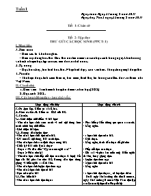 Giáo án giảng dạy Tuần 1 - Lớp 5