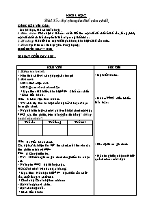 Giáo án Khoa học khối 5 - Bài 35: Sự chuyển thể của chất