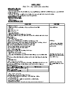 Giáo án Khoa học khối 5 - Bài 59, 60