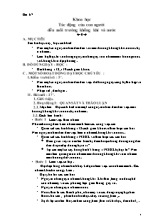 Giáo án Khoa học khối 5, kì I - Tiết 67: Tác động của con người đến môi trường không khí và nước