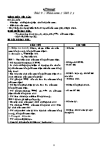 Giáo án Kĩ thuật 5 - Bài 9 đến bài 12