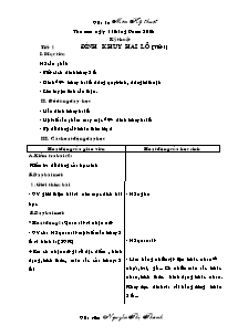 Giáo án Kĩ thuật 5 kì 1 - Giáo viên Nguyễn Thị Thanh