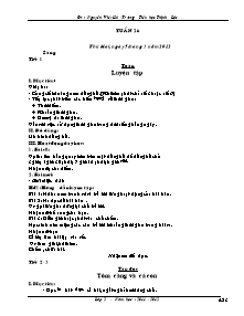 Giáo án Lớp 2 Tuần 26 - Trường Tiểu học Thịnh Lộc