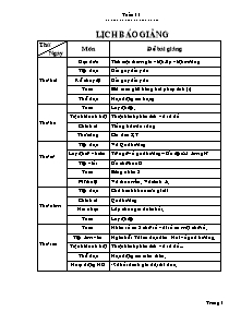 Giáo án Lớp 3 Tuần 11 - Trường TH Lê Thị Hồng Gấm