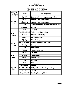 Giáo án Lớp 3 Tuần 13 - Trường TH Lê Thị Hồng Gấm