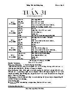 Giáo án Lớp 3 - Tuần 31 đến 35 - Trường TH Hương Long