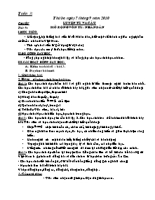 Giáo án lớp 3 - Tuần học 3