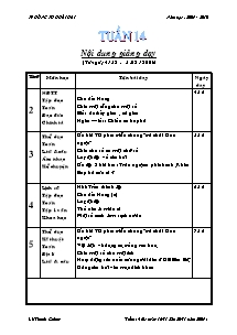 Giáo án Lớp 4 - Tuần 14 - Trường TH Hoài Hải