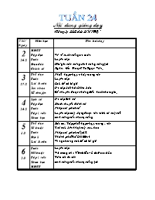 Giáo án Lớp 4 - Tuần 24 - Trường TH Hoài Hải