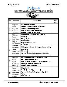 Giáo án Lớp 4 - Tuần 4 - Trường TH Hoài Hải