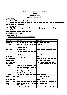 Giáo án Lớp 4 - Tuần 5 - Trường tiểu học Nguyễn Chí Thanh