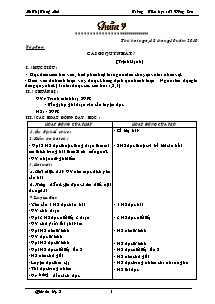 Giáo án Lớp 5 Tuần 9 - Trường Tiểu học số 1 Đồng Sơn