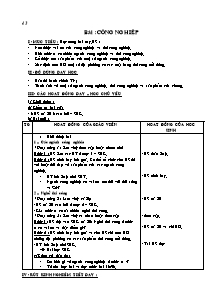 Giáo án môn học Địa lý 5 - Bài 12: Công nghiệp