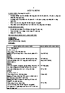 Giáo án môn học Địa lý 5 - Bài 6: Đất và rừng