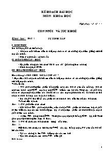 Giáo án môn học Khoa học khối 5 (chuẩn kiến thức)