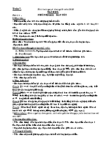 Giáo án môn học khối 5 - Tuần 7