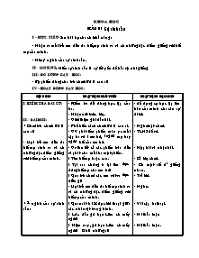 Giáo án môn Khoa học khối 5 - Bài 1 đến bài 33