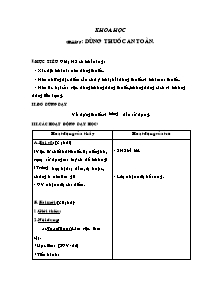 Giáo án môn Khoa học lớp 5 - Bài 11: Dùng thuốc an toàn