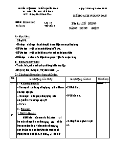 Giáo án môn Khoa học lớp 5 - Tiết 1: Sử dụng năng lượng điện