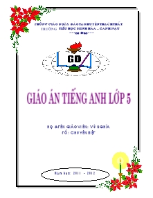 Giáo án môn Tiếng Anh lớp 5 năm 2011