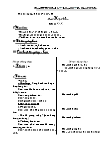 Giáo án môn Tiếng Việt 1 - Tuần 3