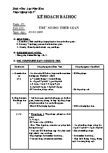 Giáo án Toán 5 Tiết 123: Trừ số đo thời gian