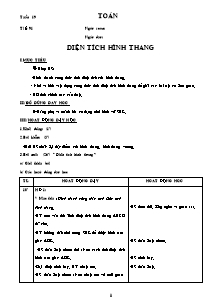 Giáo án Toán 5 - Tuần 19 đến 27