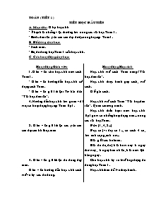 Giáo án Toán khối 1 - Tuần 1