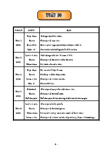 Giáo án Tổng hợp môn học lớp 5 - Tuần 30