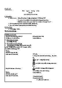 Giáo án Tuần 10 - Lớp 5