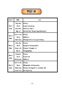 Giáo án Tuần 10 - Lớp Năm