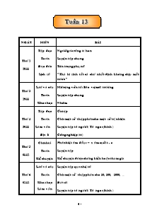 Giáo án Tuần 13 - Lớp Năm