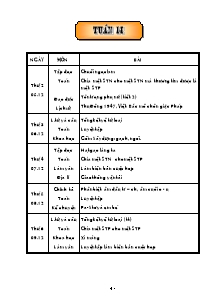 Giáo án Tuần 14 - Lớp Năm