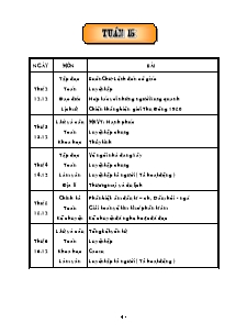 Giáo án Tuần 15 - Lớp Năm