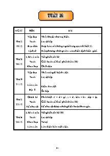 Giáo án Tuần 16 - Lớp Năm