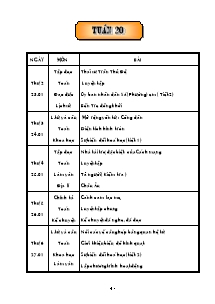 Giáo án Tuần 20 - Lớp Năm