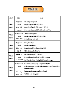 Giáo án Tuần 21 - Lớp Năm