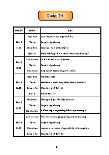 Giáo án Tuần 24 - Lớp Năm