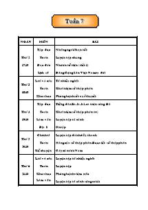 Giáo án Tuần 7 - Lớp Năm