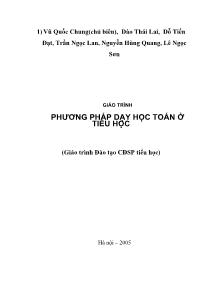 Giáo trình Phương pháp dạy học toán ở tiểu học