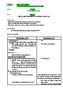 Kế hoạch bài học Lớp 2 - Tuần 26