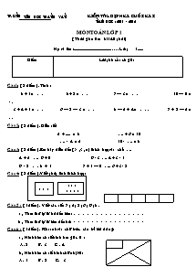 Kiểm tra định kỳ cuối kỳ I năm học: 2011 - 2012 môn Toán lớp 1
