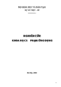 Nghiên cứu khoa học sư phạm ứng dụng năm 2009