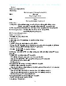 Thiết kế bài dạy lớp 5 - Tuần 1 năm 2012