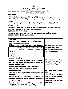 Thiết kế bài dạy lớp 5 - Tuần học 5