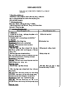 Thiết kế bài dạy môn học Khoa học 5 - Tiết 35 đến tiết 68