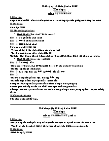 Thiết kế bài dạy môn học Khoa học khối 5 - Năm 2009 - 2010