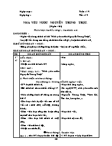 Thiết kế bài dạy môn học Khoa học khối 5 - Tiết 19 đến tiết 35