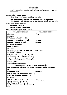 Thiết kế bài dạy môn học Kĩ thuật khối 5 - Tuần 33 đến tuần 35